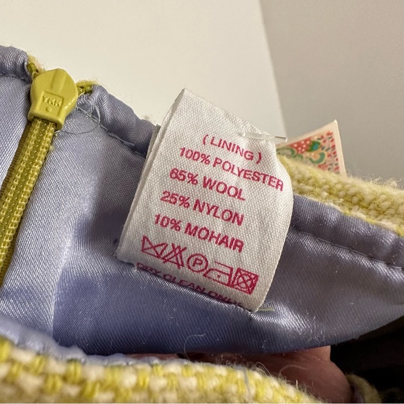 Oilily Yellow Embroidered Vintage Style Wool Blend Midi Skirt Size Medium - Picture 3 of 9